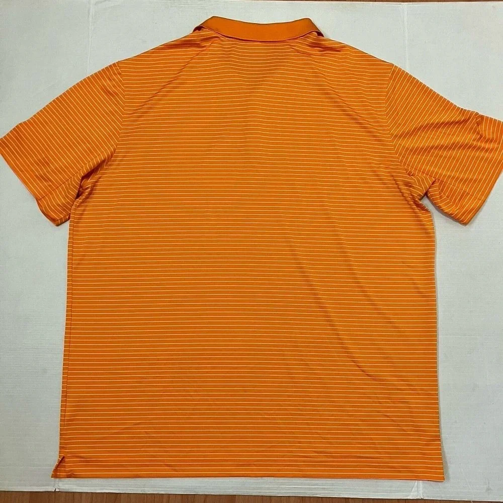 Nike Mens Golf Polo Shirts Dri‎ Fit Size XXL 2XL Orange Stripes